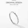 Modian Simple 925 Sterling Silver Texture Twisted Thin Stackable Small Finger Ring For Women Vintage Classic Fine Jewelry Gifts