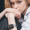 e49cf4ce2dbff053 EPULY Compatible with Apple Watch Band 42mm 44mm 45mm 38mm 40mm 41mm, Business Stainless Steel Metal Wristband for iWatch SE & Series 7 6 5 4 3 2 1 for Men Women (Silver, 41mm 40mm 38mm)