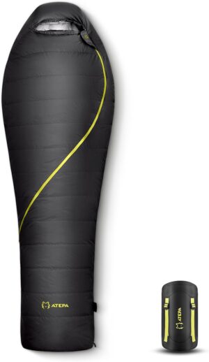 e4a0a6f670a82585 ATEPA Sleeping Bag for Adults, 3 Season Cold Weather & Warm Weather Compact Waterproof Sleeping Bag with Compression Sack for Camping Backpacking Hiking