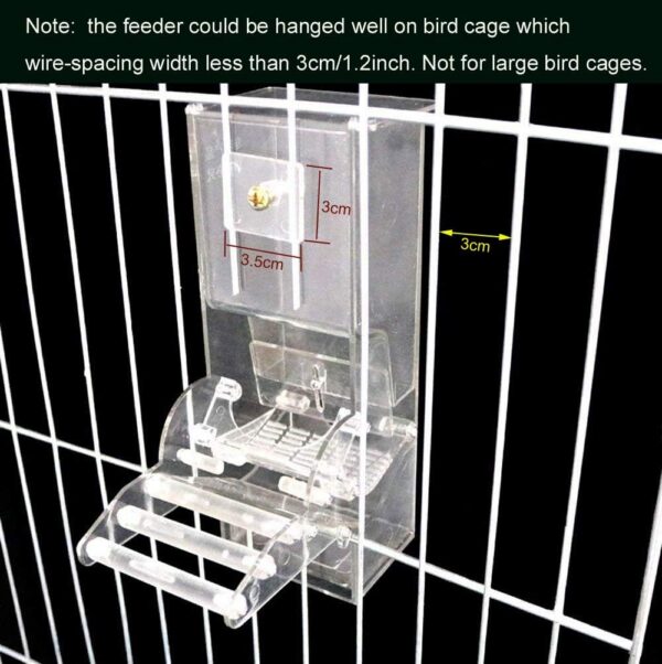 e4c087c5d7dfc0e6 No Split Bird Seed Feeder for Cage,Parrot Automatic Foraging Systems Food Feeding Station with Perch,Heavty Acrylic,One-Step Moulding