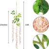 e4c54e726d1ee4dc CEWOR 24pcs Wisteria Hanging Flowers 3.6ft Artificial Vines Fake Garland Silk Flower String for Wedding Party Garden Outdoor Greenery Home Wall Decoration (Purple)