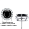 e4caa6332d44cf40 925 Sterling Silver 0.5-1 Carat Moissanite Black Round Bag Earrings Fashion Trend Temperament Design Light Luxury Niche Women