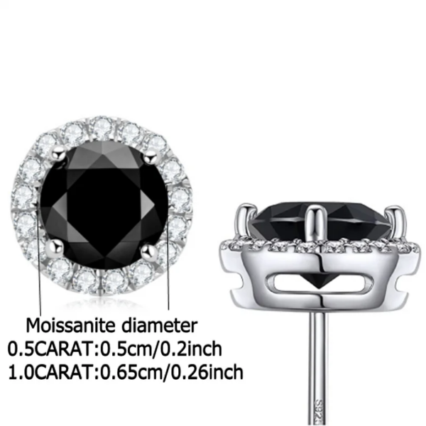 e4caa6332d44cf40 925 Sterling Silver 0.5-1 Carat Moissanite Black Round Bag Earrings Fashion Trend Temperament Design Light Luxury Niche Women