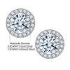 e4e818fa73214f78 925 Sterling Silver 0.5/1 Carat Moissanite Round Bag Screw Earrings For Men And Women Couple Models Fashion Creative Personality