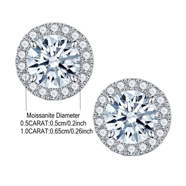 e4e818fa73214f78 925 Sterling Silver 0.5/1 Carat Moissanite Round Bag Screw Earrings For Men And Women Couple Models Fashion Creative Personality
