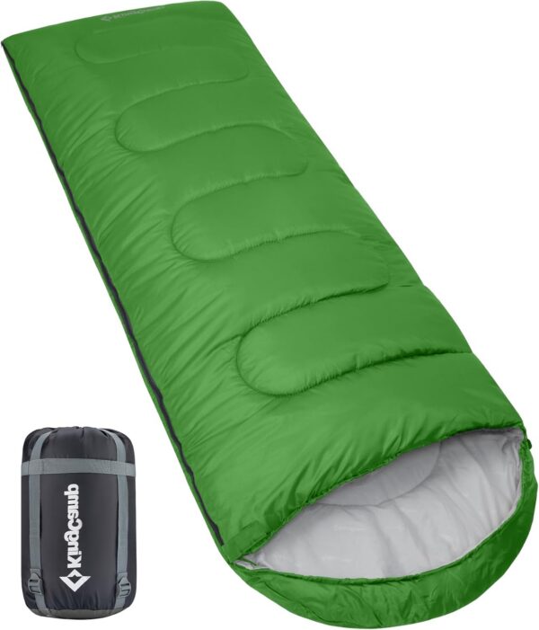 e4ecbf5758302ea4 KingCamp Oasis Schlafsack, 3 Jahreszeiten, warm, bequem, leicht, tragbar, mit Kapuze, für drinnen und draußen, Camping, Wandern