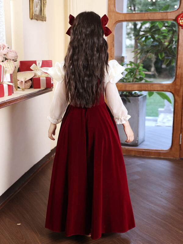 e502b22e0e8cdbbf YZYmanualroom Red High End Veet Elegant Girl First Communion Concert Wedding Party Teen Junior Bridesmaid Dress