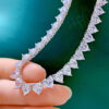 e529d3f3f4473cee 1carat Heart Cut Moissanite Tennis Necklace Bracelet Jewelry Set for Women Sier Diamond Neck Chain Choker with Certificate