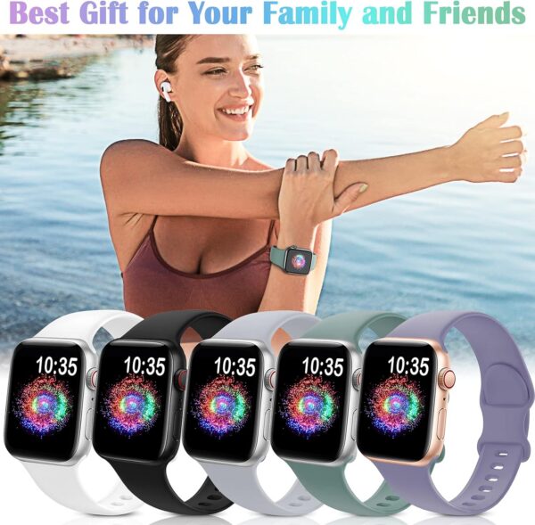 e53c5a0edffd549d TreasureMax Sport Band Compatible with Apple Watch Bands 38mm 40mm 41mm 42mm 44mm 45mm 49mm,Soft Silicone Strap Compatible for Apple Watch Series 9 Ultra 8 7 6 5 4 3 2 1 SE Men Women Grey 38/40/41MM