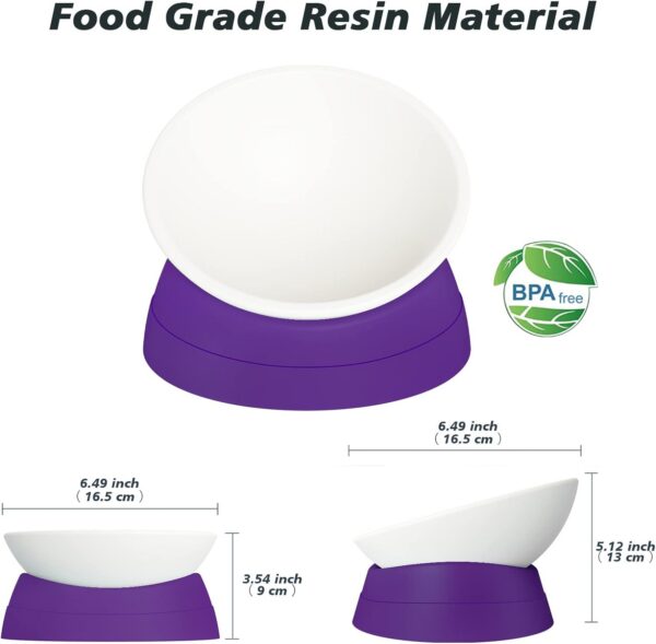 e53f8d6eb93d4f59 2Pcs Cat Bowls Elevated Cat Food Bowl Adjustable Cat Dish Anti-Slip and Anti-Noise Raised Cat Bowl Protecting Pet’s Spine Thickened Plastic Bowl Suitable for Indoor Cats, 17 Oz