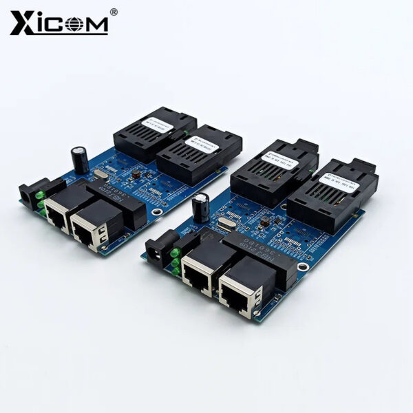 e543ec90abc447c2 5pcs 100/1000M Ethernet Fiber Optic Switch SC Simplex placa metro fibra 2 Fiber 2 RJ45 Singlemode Switch Optic Converter PCBA