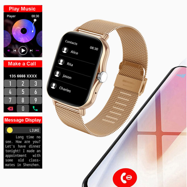e54fd3f284cfbf41 Square Smart Watch Women Men Smartwatch Touch Dial Call Music Smartclock For Android IOS Fiess Tracker Sport Smart-watch