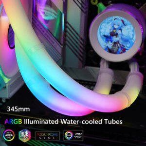 e55f2cb2d6e4d9f3 2pcs Liquid Light-emitting Aura Sync Luminous Water Coog Tube Silicone DIY 5V 3PIN ARGB PC Case Decorative