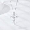 e55f6218b49b2138 K.NOBSPIN 3mm Round Cut D VVS1 Moissanite Cross Pendants Necklace For Women Sterling Sier Christian Diamond Neck Chain