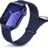 Sunnywoo Metal Stainless Steel Band Compatible with Apple Watch Bands 40mm 38mm 41mm 42mm 44mm 45mm 49mm,Silver Loop Adjustable Magnetic Strap for iWatch Series Ultra 8 7 6 5 4 3 2 1 SE for Women Men