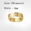 Screw love woman Classic designer jewelry rings for couples Titanium Steel diamond ring Gold Sier Rose Never fade Not allergic 4/5/6mm