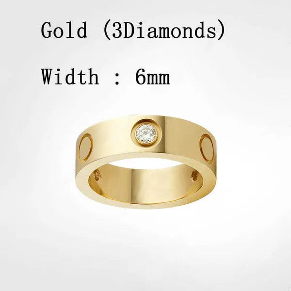 Screw love woman Classic designer jewelry rings for couples Titanium Steel diamond ring Gold Sier Rose Never fade Not allergic 4/5/6mm