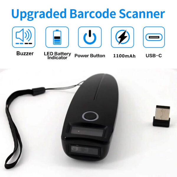 Barcode Wireless 1D 2D Code Scanner USB Bluetooth Mini Pocket QR Reader IOS Android Windows for Mobile Payment
