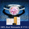 e57085f0cf7e5af4 100% Real Moissanite Ring D VVS1 Pass Diamond Test Pen Adjustable Size S925 Sliver GRA Certificate Wedding Rings for Women