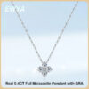 EWYA Real 0.4ct Clover Moissanite Pendant Necklace for Women Party S Sterling Sier Diamond Chain Necklaces Fine Jewelry