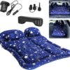 SUV Air Mattress Camping Bed Cushion Pillow, Inflatable, Car Portable Bed Back Seat (Starry Blue)