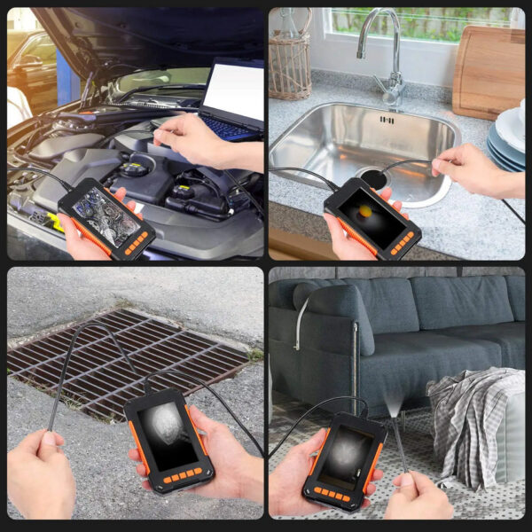 Industrial Endoscope 1080P 4.3 "Single Dual Lens HD1080P Car Inspection Borescope IP68 Waterproof Sewer Camera With LED