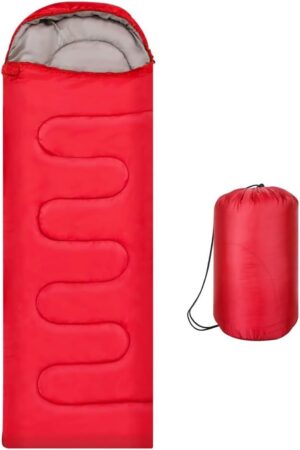 e5a56a560f5c0b6a Holdfiturn Sleeping Bags for Adults, Backpacking Lightweight Waterproof Single Sleeping Bag, Rectangular Envelope Sleeping Bag, 3 Seasons of Camping Hiking and Outdoors for Adults & Kids Red