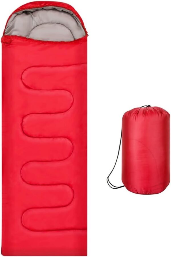 e5a56a560f5c0b6a Holdfiturn Sleeping Bags for Adults, Backpacking Lightweight Waterproof Single Sleeping Bag, Rectangular Envelope Sleeping Bag, 3 Seasons of Camping Hiking and Outdoors for Adults & Kids Red