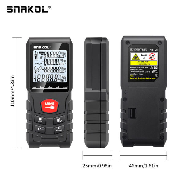 Snakol Tape Measure 50M/70M/100M/120M Laser Distance Meter Rangefinder Profesional Digital Range Finder Ruler Test Tools