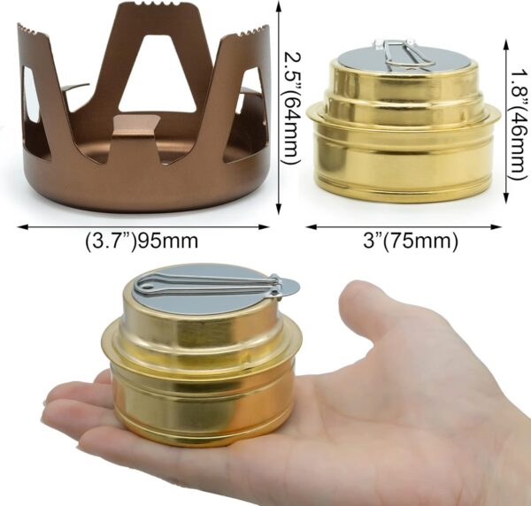 e5b7b7be26320d62 Famgee Outdoor Mini Portable Alcohol Stove Burner for Backpacking Hiking Camping Survival (Gold)