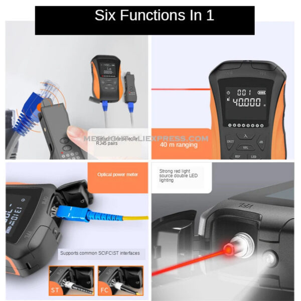 FTTH Tool Fiber Optic OPM Optical Power Meter Visual Fault Locator VFL 5/15km RJ45 Tester Cable Tracker Mini Red Fiber Pen