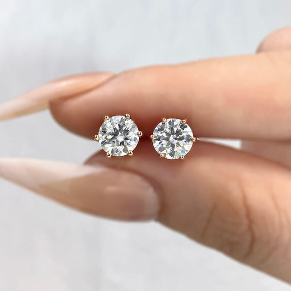 e5d89de73e4c6040 DW 0.5ct-2ct D Color Certified Moissanite Stud Earrings Lab Created Diamond 925 Sterling Silver Gold Plated Wedding Jewelry