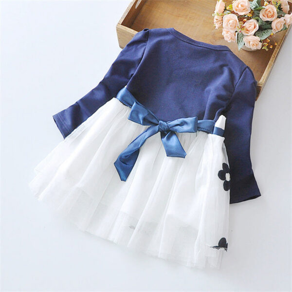 e5d922f5bf63473d Spring Autumn Baby Girl Dress Lovely Kid Flower Bow Children Clothing Princess Evening dresses Toddler Clothes 0-4 Y Long Sleeve