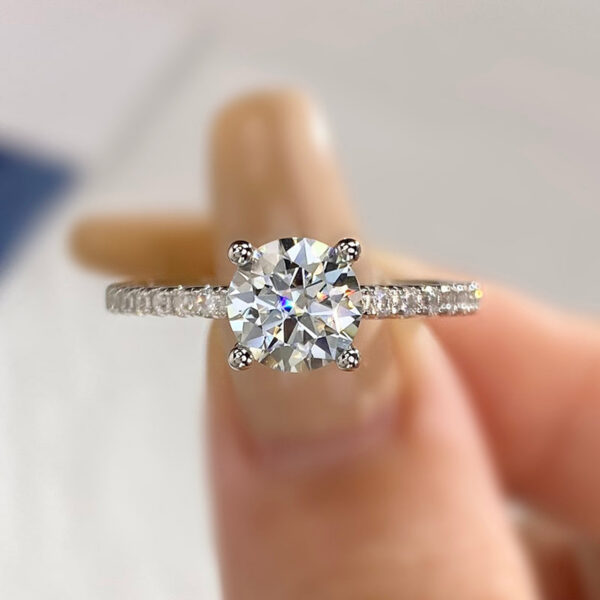 e5dd311ac6cbe1d1 DW Sparkling 1-5ct Big Moissanite Diamond Rings for Women Solitaire Genuine Sterling Sier Designer Wedding Jewelry