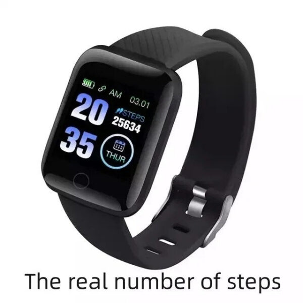 e5df07fe30898cb6 116plu Real Stepcount Multi Function Step Connected Smart Watch Men Women Suitable For And Android