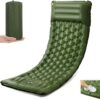 Sleeping Pad for Camping, Ultralight 4.7" Extra-Thick Inflatable Camping mat with Pillow Built-in Foot Pump, Compact Lightweight Air Mattress for Camping Backpacking Hiking Car Travel Tent, Navy Blue