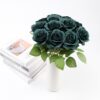 Artificial Rose Flower Dusty Rose Flower Silk Flowers 12 pcs with Long Stem Silk Roses Bouquet for Wedding Bridal Shower Party Home Decoration