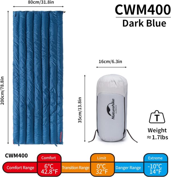 Naturehike Sleeping Bag Ultra Lightweight Envelope Sleeping Bag for 3-4 Seasons, Waterproof, for Camping, Hiking, Mountaineering