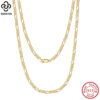 Rinntin Sterling 3.3mm Diamond-Cut Figaro Chain For Men Women Fashion Sier Necklace Jewelry SC34