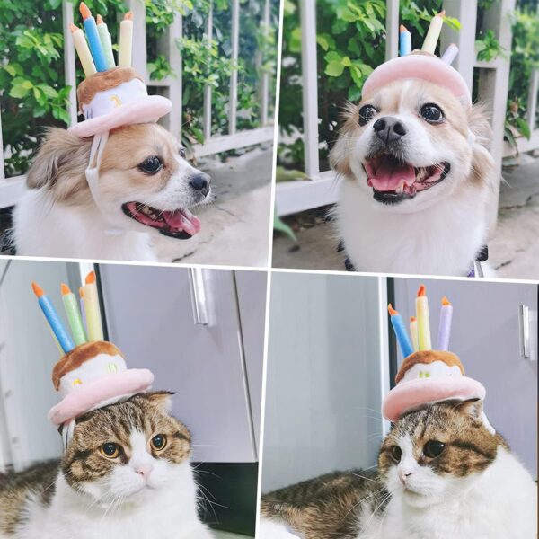 Namsan Holiday Pet Costume Cat Birthday Hat Small Dog Birthday Cake Hat Dog Birthday Party Supplies, Small