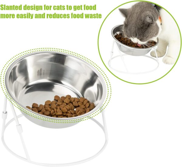 e61297c9c663936f Yangbaga Raised Cat Food & Water Bowl, 4.96 in High Cat Food Bowl for Indoor Cats, Reduce Neck Burden & Easy to Clean