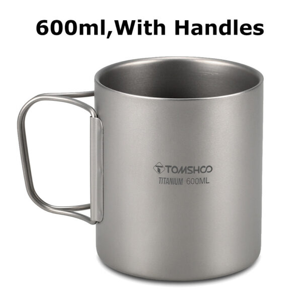 e61f0e20831906fd Tomshoo 220/350/450/600ml Double Layer Titanium Water Cup Coffee Tea Mug for Home Outdoor Camping Hiking Backpacking Picnic