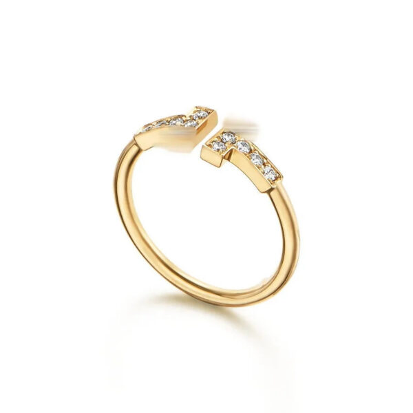 e61fc923f640e8d3 Designer for women diamond mens double T open love wedding gold ring popular fashion classic high quality jewelry blue box