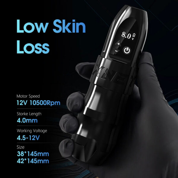 XNET Titan Wireless Tattoo Machine Kit with Extra 38mm Grip 2400mAh Battery 40pcs Mixed Tattoo Cartridge for Tattoo Artists