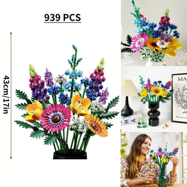 Romantic Wildwer Bouquet wer 10313 Set Home Decoration Building Block Toys Valentine's Day Gift for Girlfriend