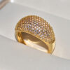 Real Gold Rings Women Full Diamond Fine Jewelry Wedding Anniversary Party for Girlfriend&Wife Gift Bijoux Femme