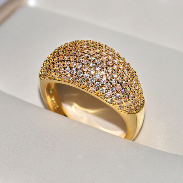 Real Gold Rings Women Full Diamond Fine Jewelry Wedding Anniversary Party for Girlfriend&Wife Gift Bijoux Femme