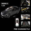 e643c892b9829bfe 1:24 Tesla Y 3 S Metal Alloy Diecast Model Sound And Light Children's Toy Collectibles Birthday Gifts