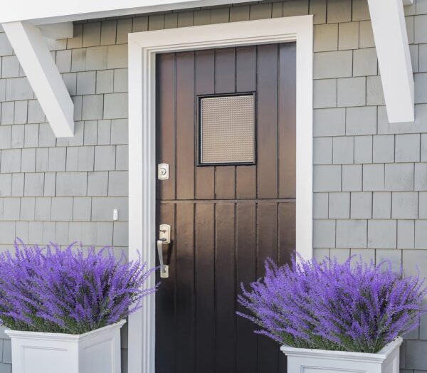e64b9702b29a25b6 Ouddy Decor 24 Bundles Artificial Lavender Flowers Fake Plastic Purple Flowers Outside UV Resistant for Home Wedding Kitchen Garden Patio Window Box Centerpieces Indoor Outdoor Decor (Gray Purple)