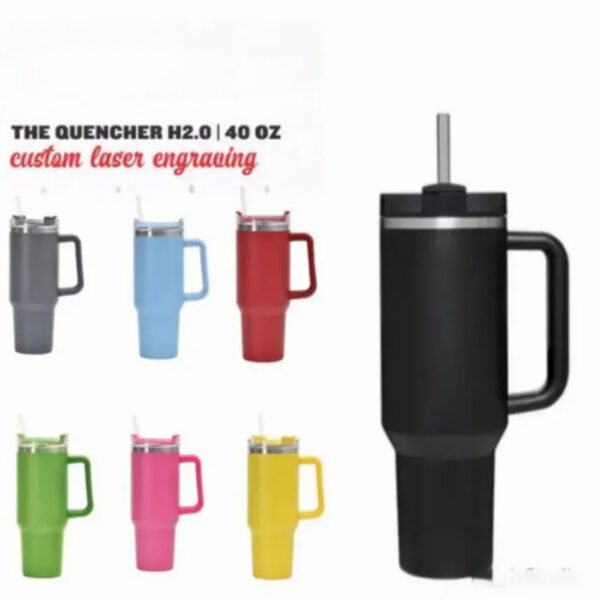 e652301e00b590d4 Camelia Pink Gradient Parade Black Chroma With 1:1 H2.0 40oz Stainless Steel Tumblers Cups with Silicone handle Lid Straw Travel Car mugs Water Bottles US STOCK